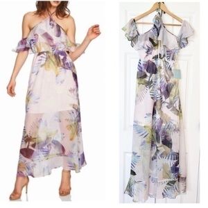 CeCe by Cynthia Steffe Tropical Cold Shoulder Maxi Dress NWT Size 2 (XS)